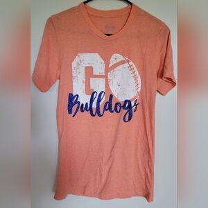 Texas True Threads Women's Orange Go Bulldogs Football Tee Size XS